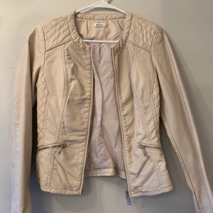 Beige Leather Jacket